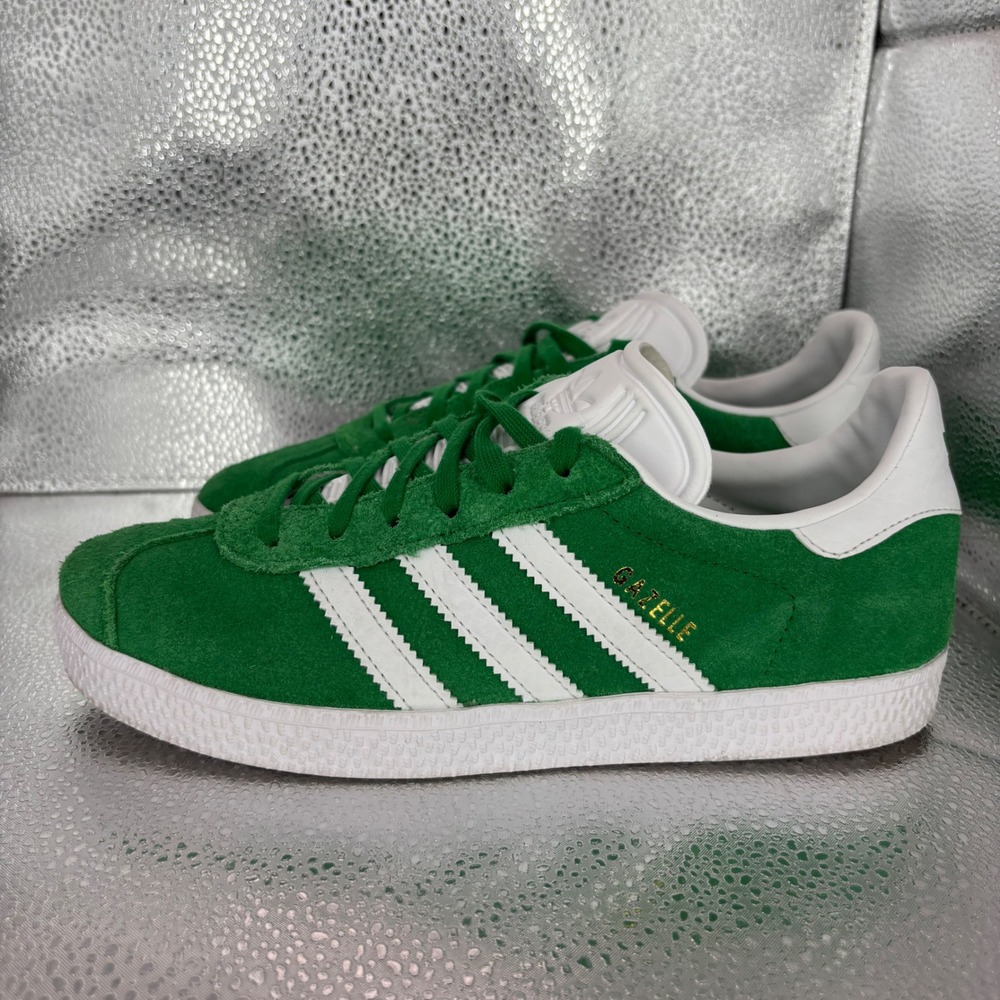 Adidas Gazelle Green Suede White Stripes Sneakers BB5477 Mens 4.5 Womens 5.5 - Picture 3 of 7